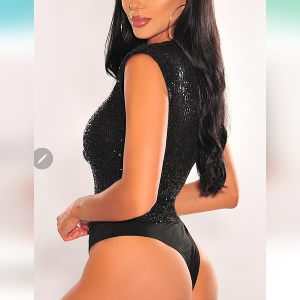Black sequin bodysuit XL - Picture 3 of 3